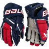 Hokejové rukavice Bauer Supreme Mach Sr Farba: navy modrá/červeno/biela, Veľkosť rukavice: 14