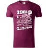 1981 v kocke - Tričko z organickej bavlny - 3XL ( Fuchsiová )