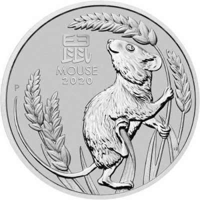 Perth Mint Strieborná minca Rok Myši Lunar III 2020 1000 g