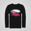Tričko Slovensko vlajka s dlhým rukávom - Dieťa - 7/8r - Čierna