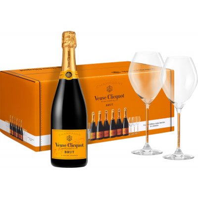 Veuve Clicquot Brut 12% 0,75 l (darčekové balenie 6 pohárov)