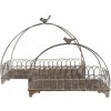 Clayre & Eef 2ks hnedý antik kovový dekoračný košík s vtáčikmi Bird - 39*20*30 / 30*15*22 cm - Clayre & Eef