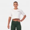 Nebbia Dámske tričko Crop Top Minimalist Logo Cream