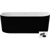 Besco LEYA B&W voľne stojaca / prístenná akrylátová vaňa s prepadom 150 x 75 cm, #WASB-150LCZ