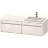 Duravit Ketho - Umývadlová skrinka 43x140x55 cm, pravá, 2 zásuvky, lesklá biela KT6797R2222