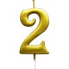 Narodeninová sviečka zlatá číslo 2
