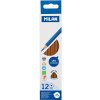 Pastelky MILAN Ergo Grip trojhranné 12 ks, hnedá
