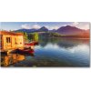 Foto obraz sklo tvrzené Jazero v horách 100x50 cm