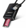 AXAGON ADM2-AM, adapter for M.2 NVMe & SATA SSD, USB-A 10 Gbps, cable 10 cm (ADM2-AM)