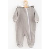 Dojčenský mušelínový overal s kapucňou New Baby Comfort clothes sivá