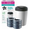 Tommee Tippee Sangenic Simplee kôš na plienky + 6× kazeta, sivý