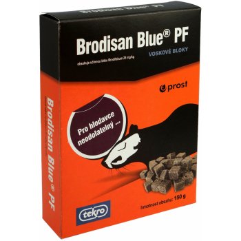 Tekro Brodisan Blue PE granule na hubenie hlodavcov 150 g