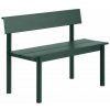 Muuto Linear Steel Bench s opierkou 110 cm dark green