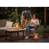 Garden Line Kovový solárny lampáš - čierno-béžový 23cm 8945