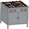 Plynový gastronomický sporák 4-hořákový, 900x700x850 mm se skřínkou, 1x3,5+2x5+1x7 kW | EGAZ, TG-4724.IV