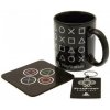 CurePink Dárkový set Playstation Onyx Hrnek přívěsek tácek hrnku GP85523 315 ml