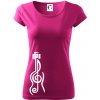 Husľový kľúč gitara - Dámske tričko Pure - L ( Fuchsiová )