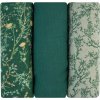KikkaBoo Plienky mušelínové 75x75 cm Secret Garden Green 3ks