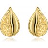 Šperky eshop - Zlaté náušnice 9K slza s bodkovaným motívom S2GG49.22