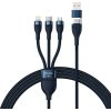 Baseus CASS030103 Flash Series 2 3v1 USB USB-C + Micro USB + Lightning 100W, 1,2m, modrý