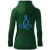 Yoga - lotus modrý (Moňas) - Mikina dámska trendy zipper s kapucňou - 2XL ( Fľaškovozelená )