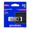 Goodram USB flash disk, USB 3.0, 32GB, UTS3, čierny, UTS3-0320K0R11, USB A, s otočnou krytkou