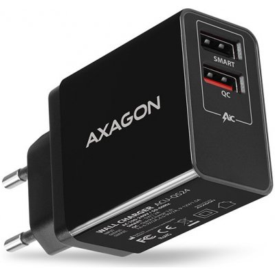 AXAGON ACU-QS24, QC & SMART nabíječka do sítě 24W, 2x USB-A port, QC3.0/AFC/FCP + 5V/1.2A ACU-QS24