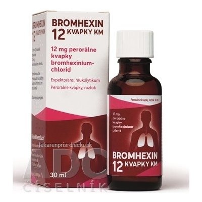 BROMHEXIN 12 KVAPKY KM gtt por (liek.skl.hnedá+kvapkadlo) 1x30 ml