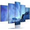 5-dielny obraz okuzľujúca polárna žiara nad krajinou