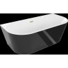 Mexen Oval vaňa voľne stojaca priestranná 160 x 80 cm, biela/čierna, prepad zlatý brúsený - 52671608075-55