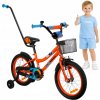 Detský bicykel Miravo 16 palcov, viacfarebný, s postrannými kolieskami a košíkom