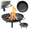 VEĽKÉ ZÁHRADNÉ OHNISKO 58cm S GRILOM NA KOTLÍK, OCEĽOVÁ MISA, TROJNOŽKA