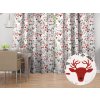 Biante Bavlnený záves Sandra SA-541 Sivo-červené vianočné motívy na bielom 150x190 cm