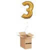 HeliumKing Balónový box - Narodeninové číslo 3 zlatý 86 cm