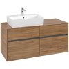 VILLEROY & BOCH Collaro závesná skrinka pod umývadlo na dosku (umývadlo vľavo), 4 zásuvky, 1200 x 500 x 548 mm, Oak Kansas, C12900RH