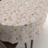 Biante Dekoračný oválny obrus PML-059 Biele ruže s perokresbou na béžovom 140x160 cm