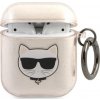 Karl Lagerfeld Ochranné pouzdro KLA2UCHGD Glitter Choupette pro AirPods 1/2 béžové