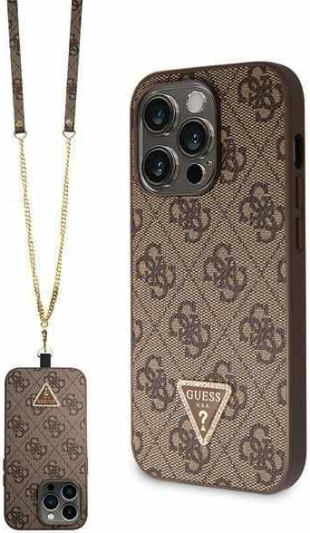 Guess hard Phone 15 PRO Brown Crossbody 4G Diamond Triangle