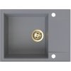 Sink Quality Sink55, kuchynský granitový drez 620x460x215 mm + zlatý sifón, šedá, SKQ-SINK.D.1KKO.XG