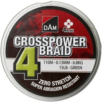 DAM šnúra Crosspower 4-Braid Green 150m 0,15mm 8,1kg