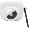 AppleKing 2v1 silikónový ochranný obal pre AirPods 3 / AirTag 1 / 2 - biely - možnosť vrátiť tovar ZADARMO do 30tich dní