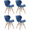 Konsimo Sp. z o.o. Sp. k. SADA 4x Jedálenská stolička TRIGO 74x48 cm tmavomodrá/buk KO0149 + záruka 3 roky zadarmo + záruka 3 roky zadarmo