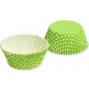 Cukrársky košíček bielo žltozelený s bodkami 50x30mm 40ks - Wimex