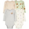 CARTER'S Body dlhý rukáv Milk&Cookies neutrál 4ks 12m/ veľ. 80 1R700810_12M
