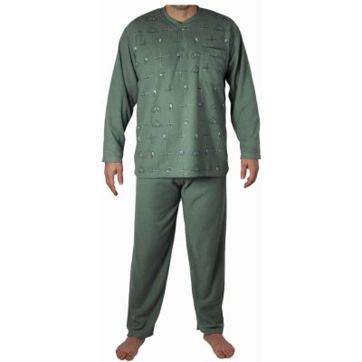 Michal 1512 pánské pyžamo dlouhé froté zelené
