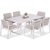 Furrore LOTUS DINING 6+1 záhradná jedálenská súprava, biela 004540
