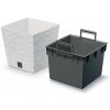PROSPERPLAST Kvetináč FURU SQUARE LOW ECO WOOD 29,5cm biely