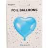 PartyDeco Fóliový balón Srdce bledomodré 45 cm