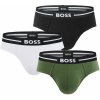 BOSS - slipy 3PACK cotton stretch BOLD black & army green z organickej bavlny - limitovaná fashion edícia (HUGO BOSS)-M (83-89 cm)