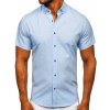 Blankytne modrá pánska košeľa s krátkymi rukávmi Bolf 20501